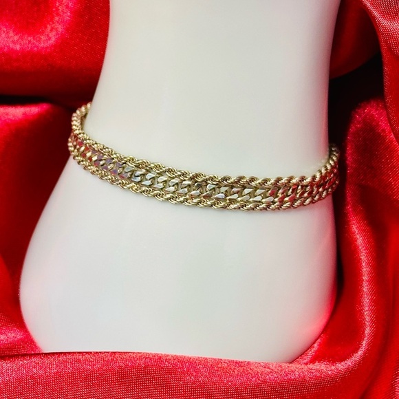 Vintage Italian Sterling Silver Bracelet | 11g Rope & Curb Chain 925 - Picture 3 of 16